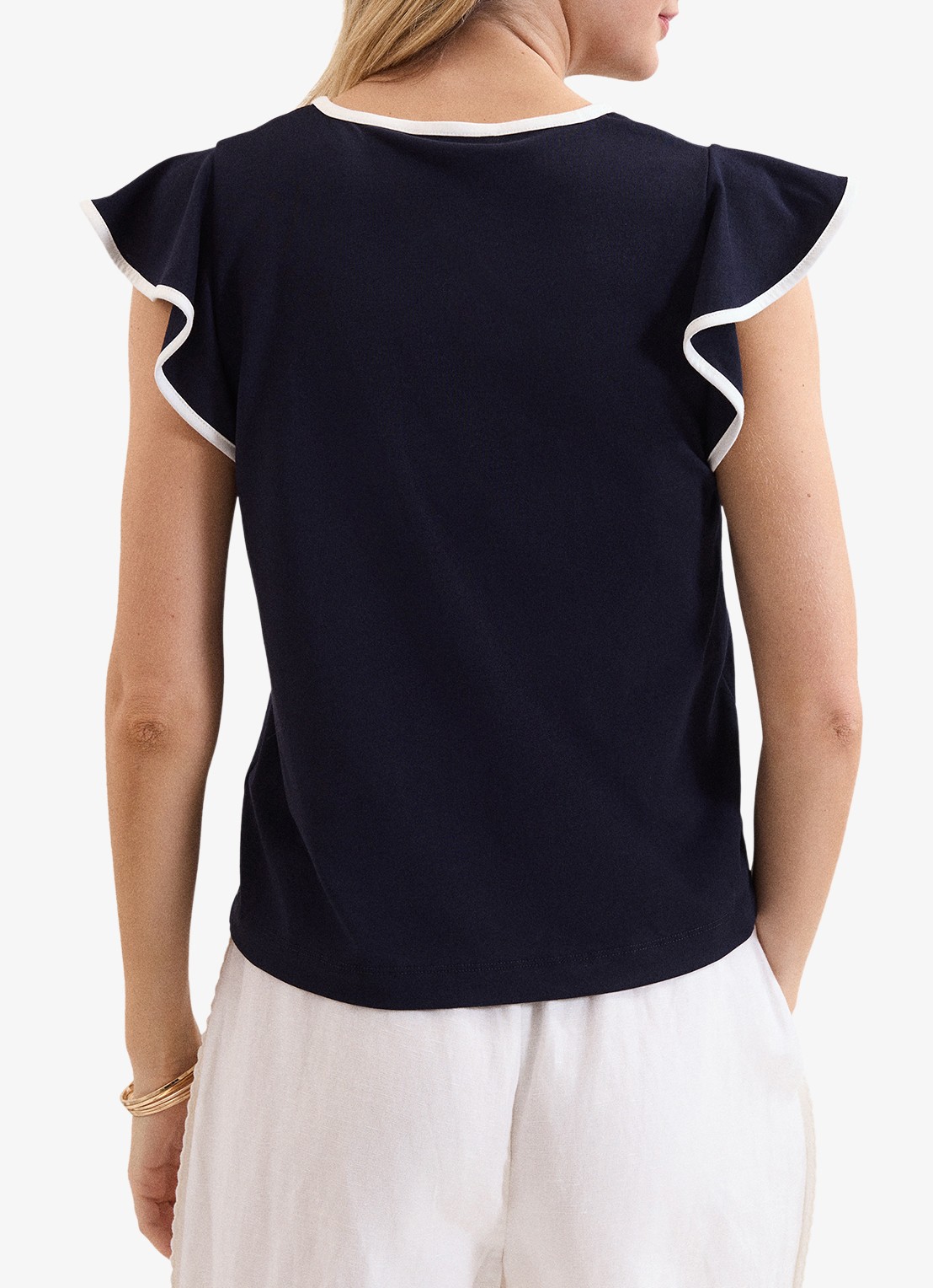 Phase Eight Fleur top van katoen - achterkant blauw