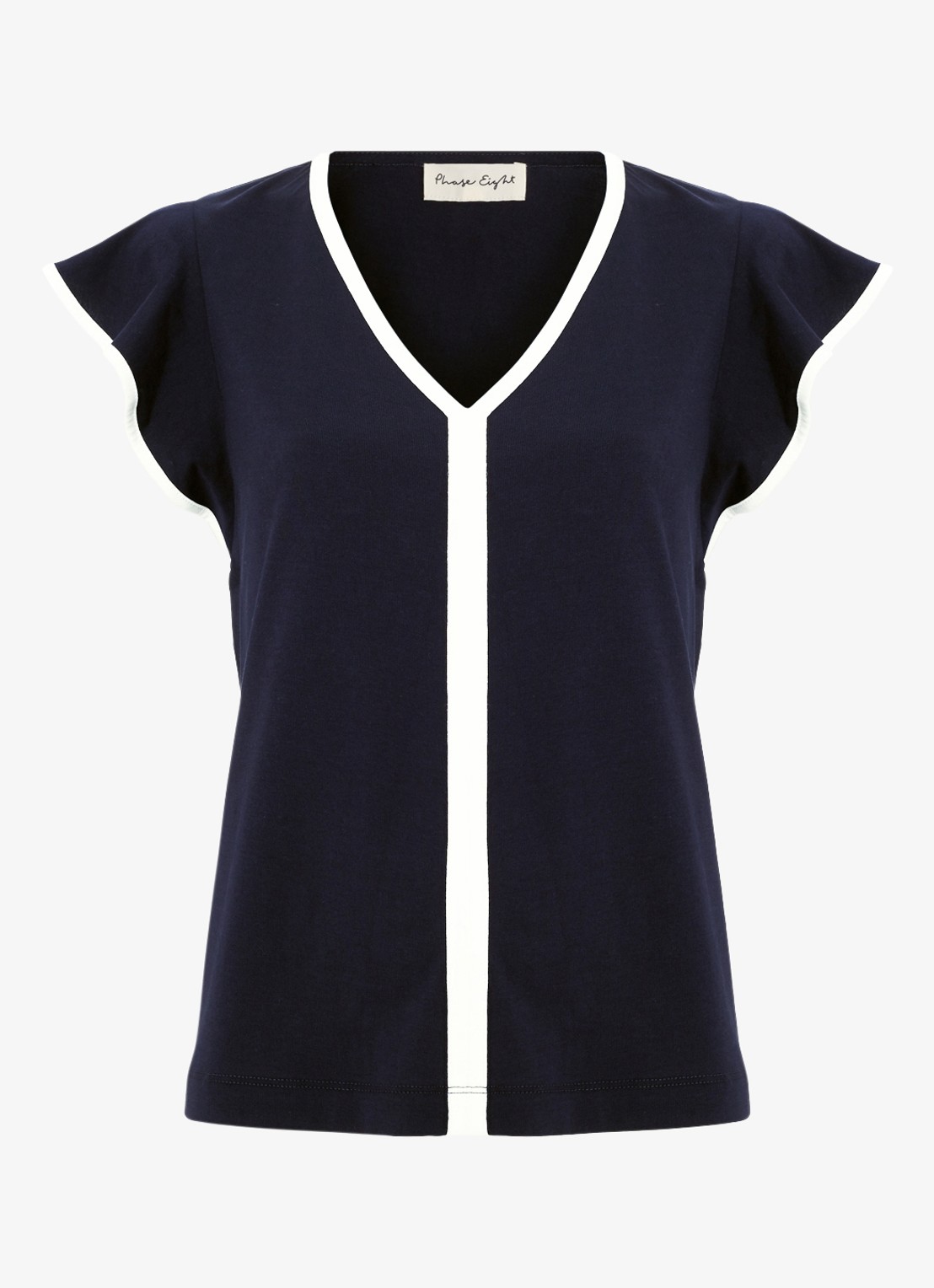Phase Eight Fleur top van katoen - voorkant 2 blauw