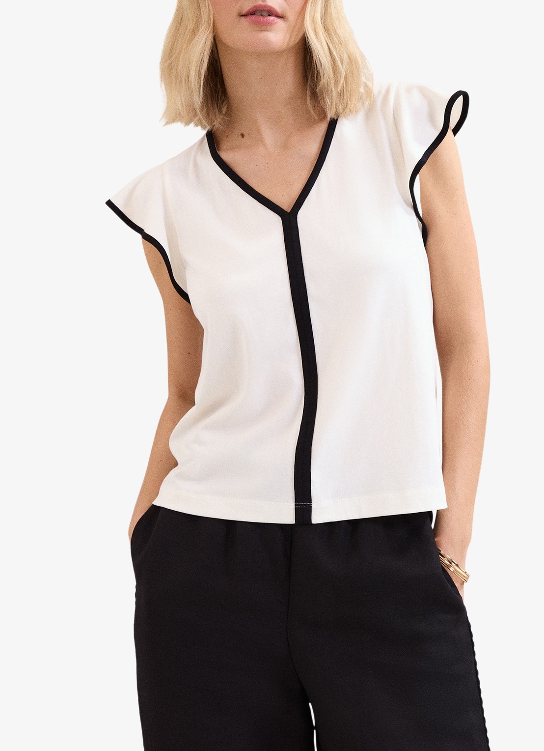 Phase Eight Fleur tuniek met vlindermouw - detail 2 wit