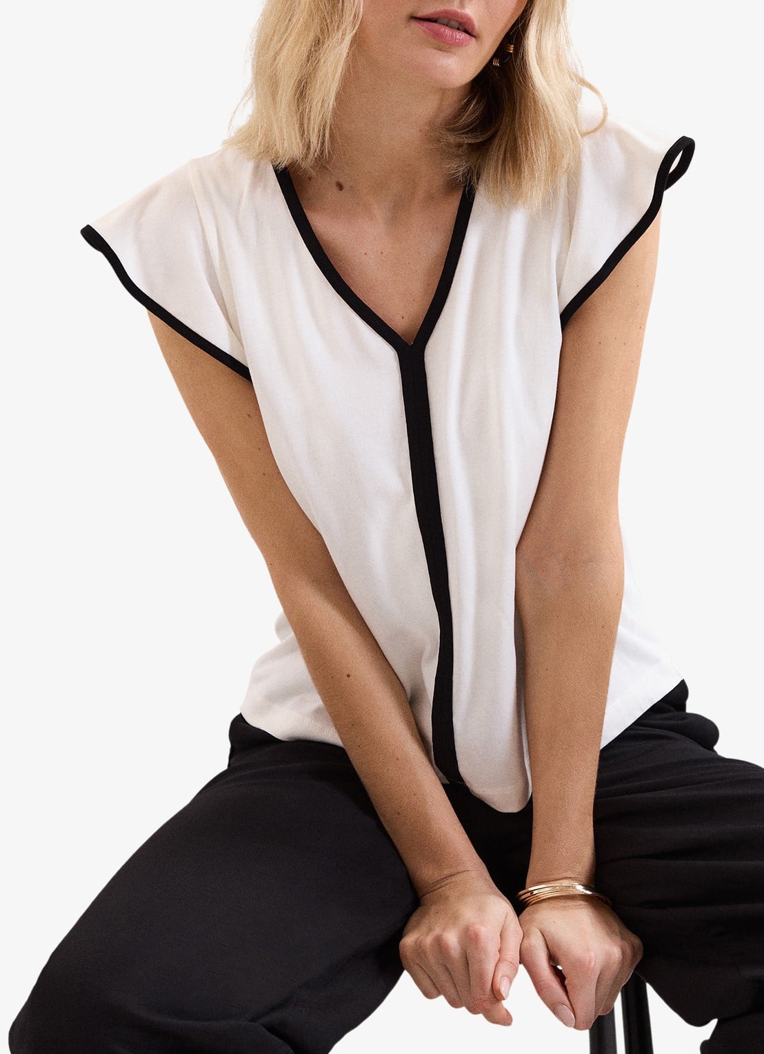 Phase Eight Fleur tuniek met vlindermouw - detail 3 wit