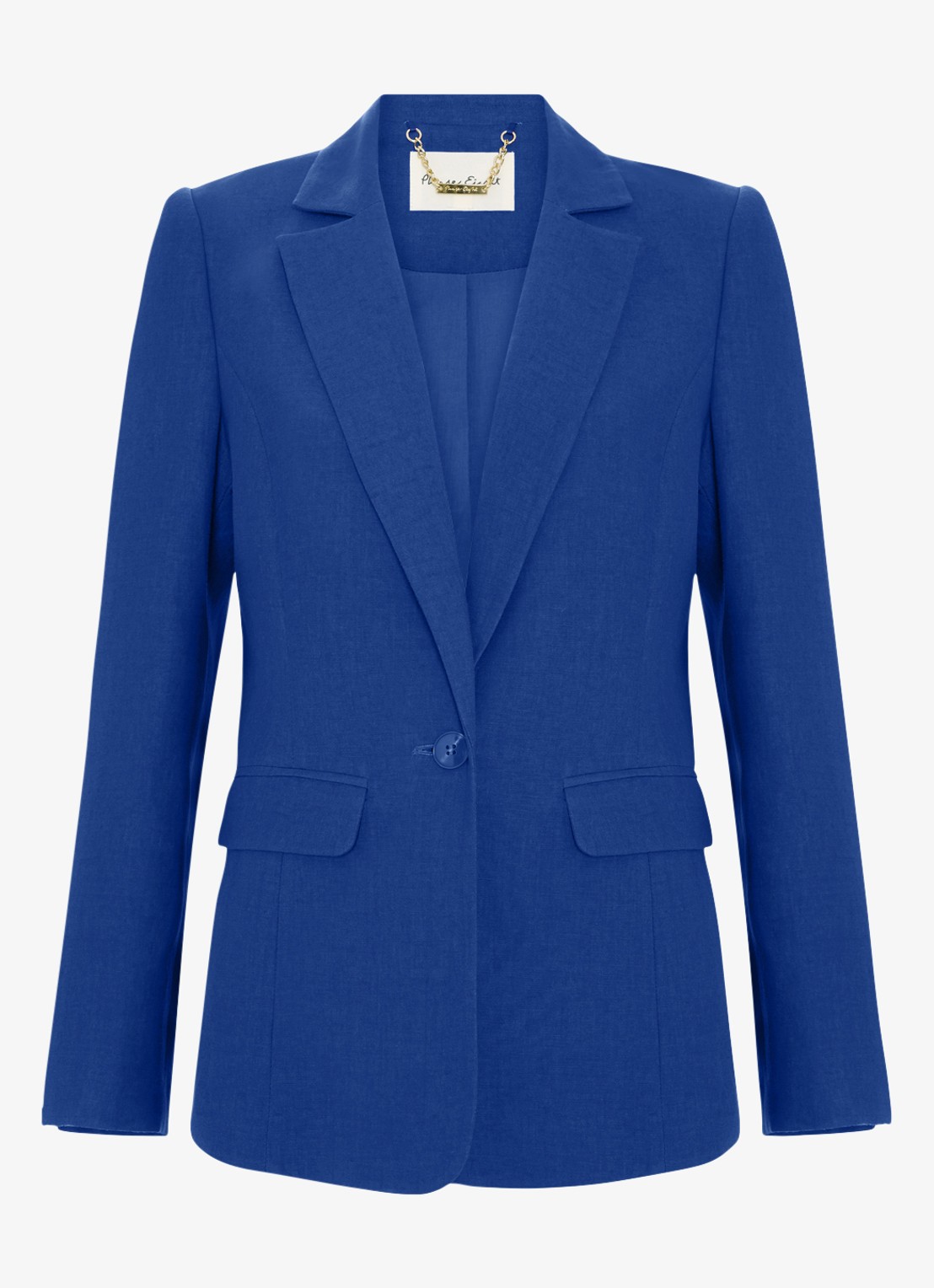 Phase Eight Floette blazer in linnenblend - voorkant kobaltblauw