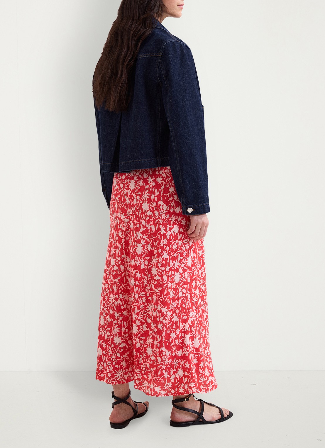 Phase Eight Floral midi rok met bloemenprint - achterkant 7 rood