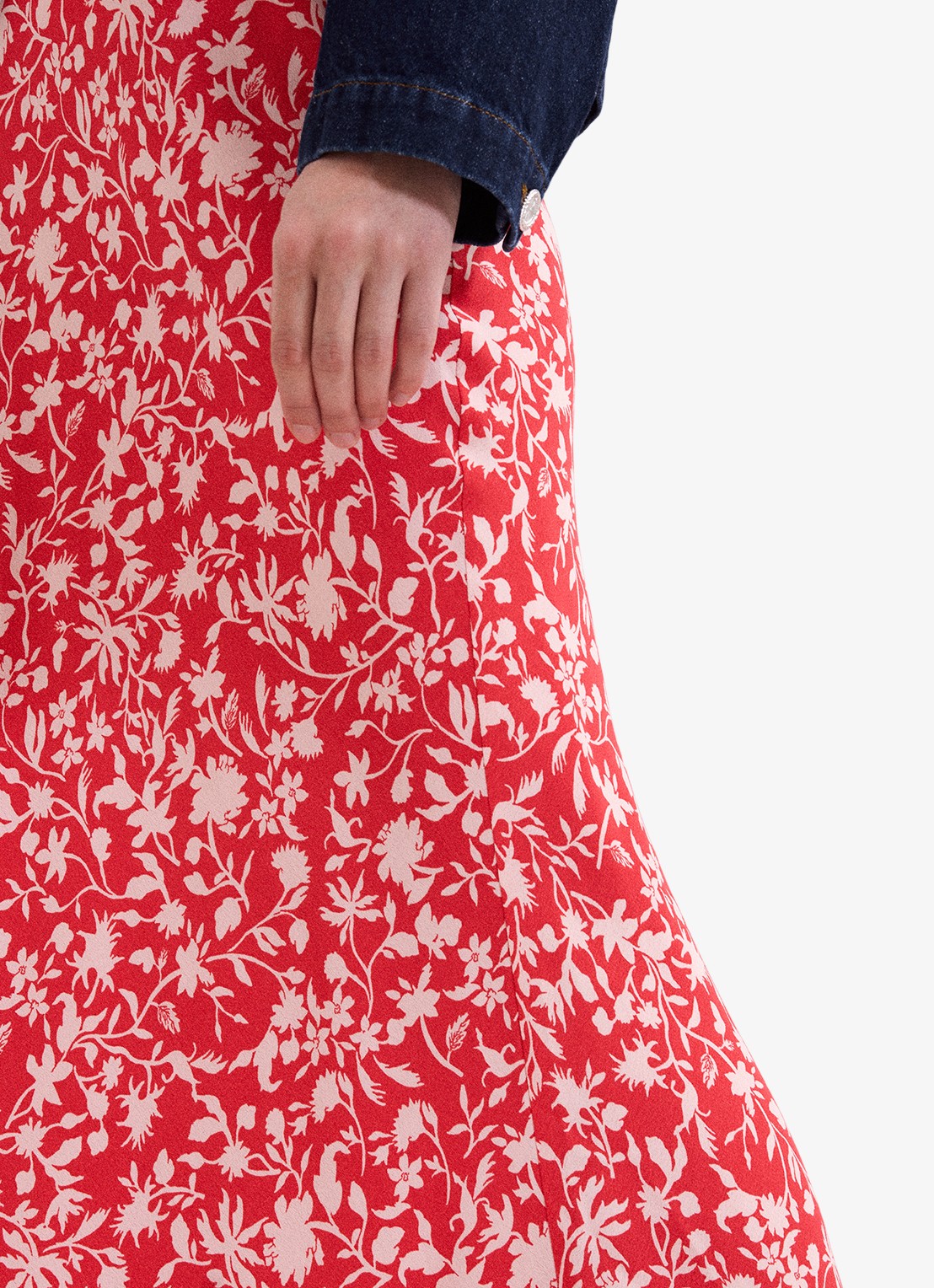 Phase Eight Floral midi rok met bloemenprint - detail 2 rood