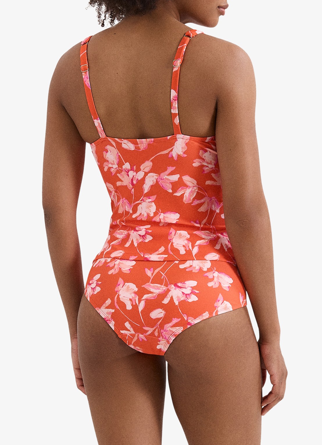 Phase Eight  Floral tankini met print - achterkant 8 oranje