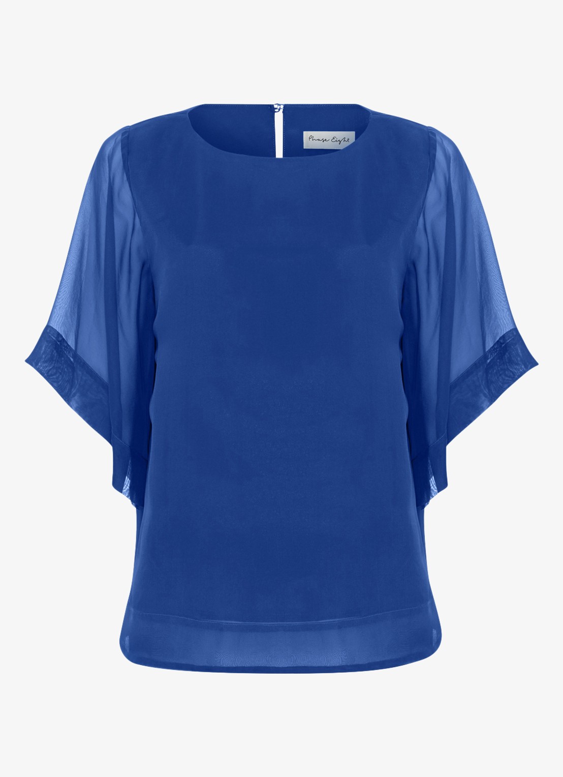 Phase Eight Florence tuniek van zijde - voorkant 2 blauw