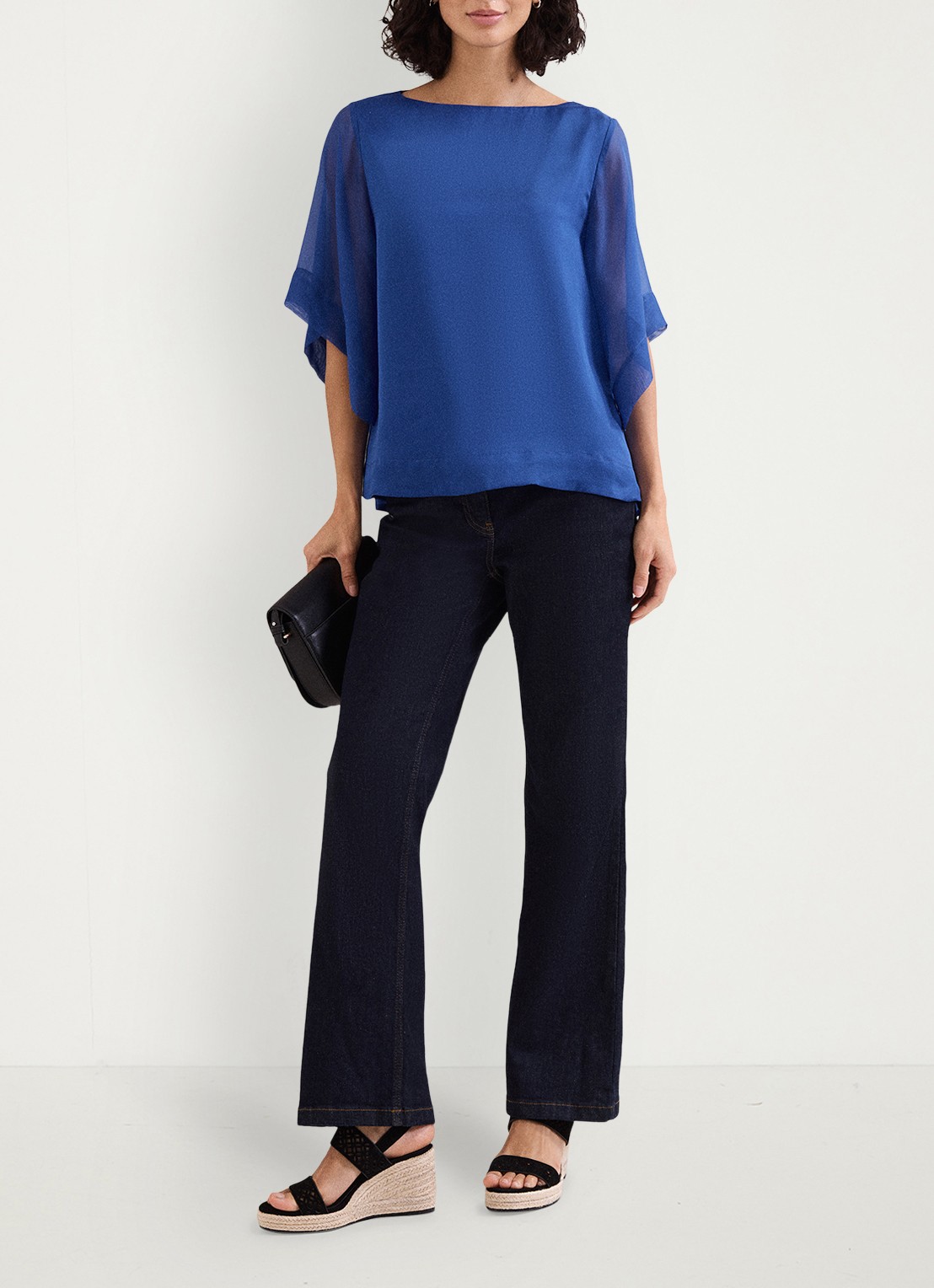 Phase Eight Florence tuniek van zijde - voorkant 3 blauw