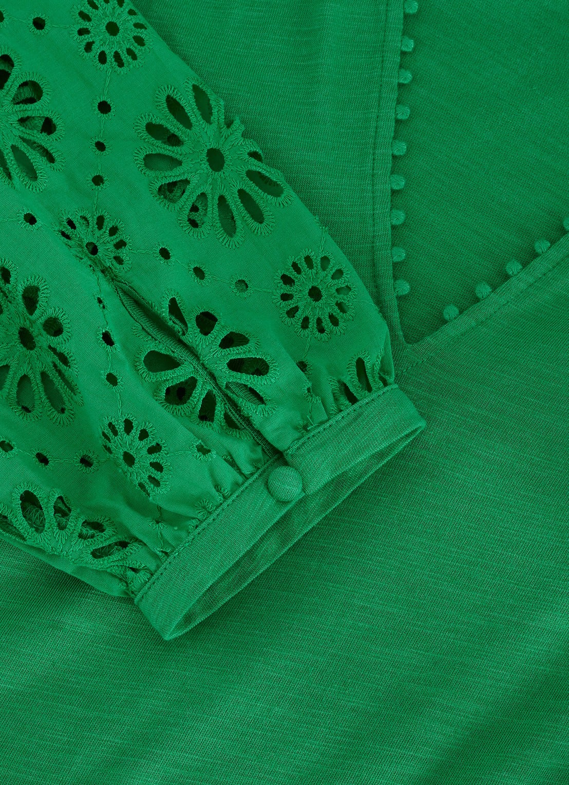 Phase Eight Florie mini jurk met strikceintuur en opengewerkt dessin - detail 7 green