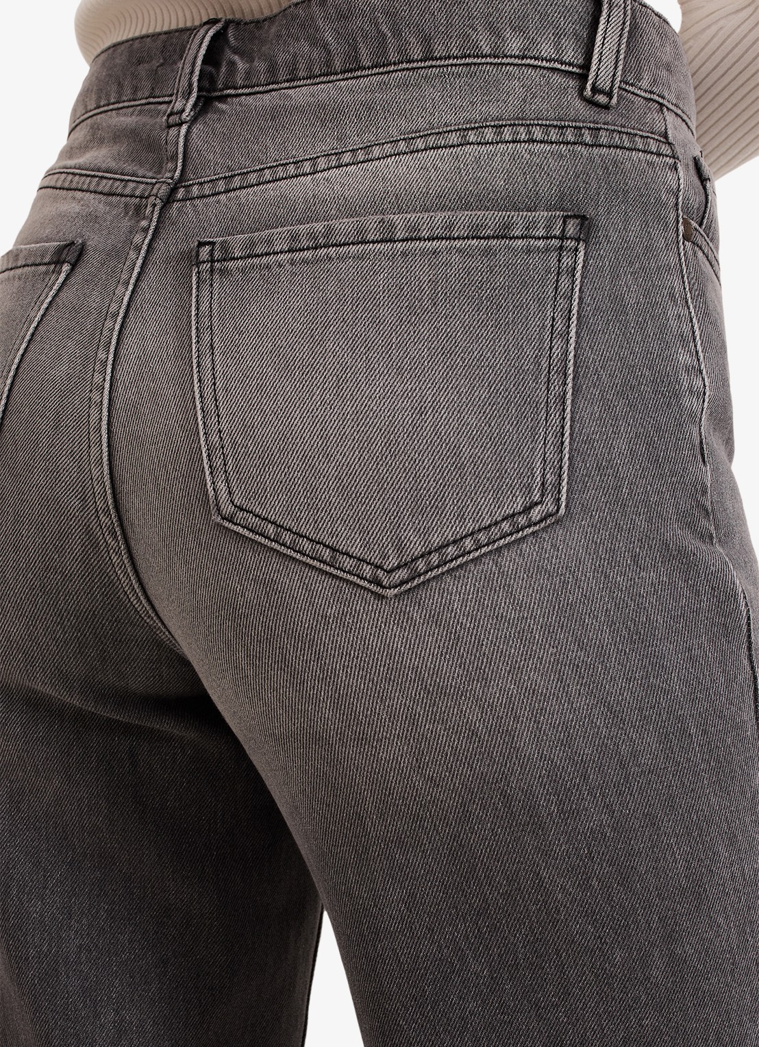Phase Eight Frankie hiigh waist straight leg jeans met steekzakken - detail 6 donkergrijs