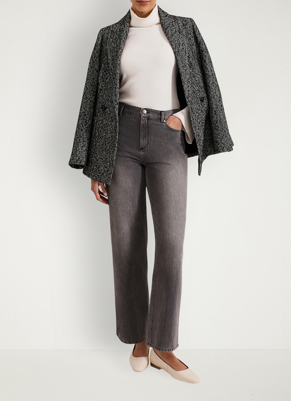 Phase Eight Frankie hiigh waist straight leg jeans met steekzakken - detail 8 donkergrijs