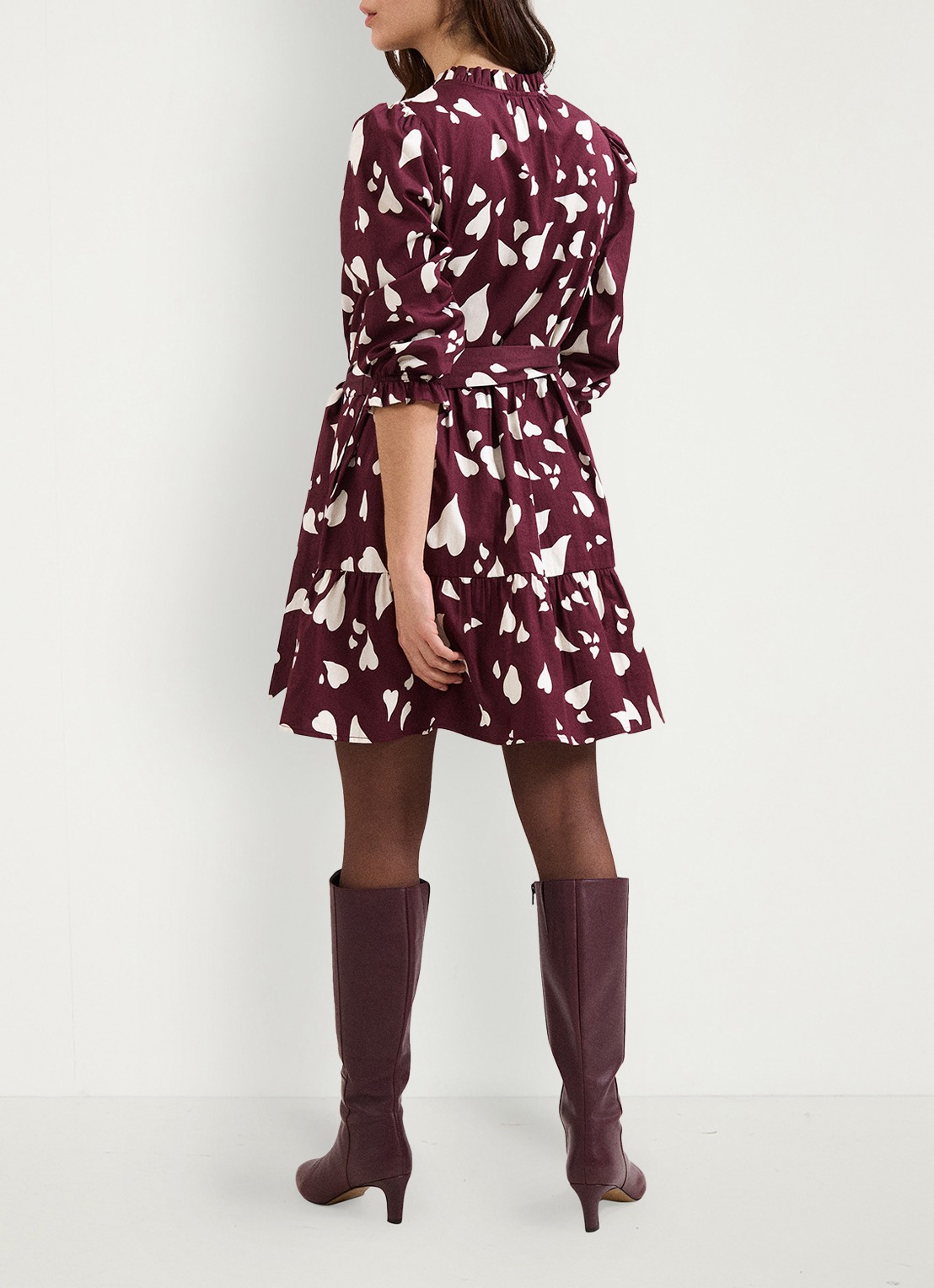 Phase Eight Gaia Heart mini tuniekjurk met print - achterkant rood