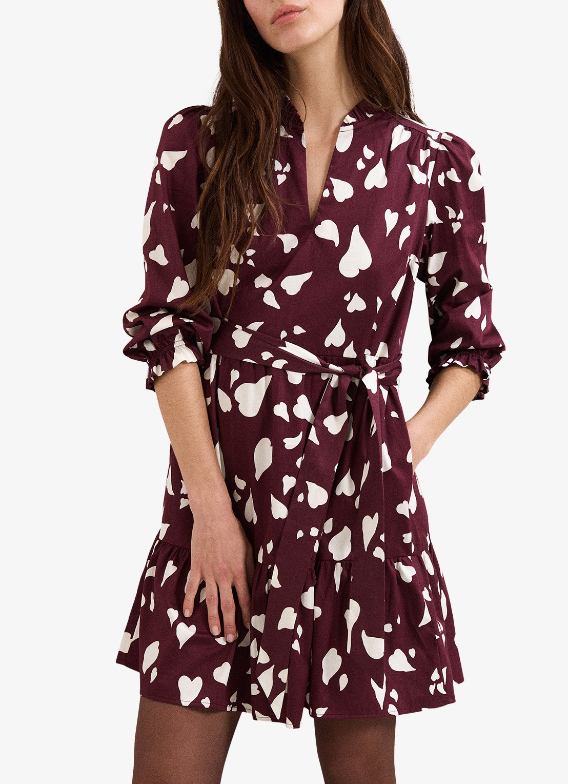 Phase Eight Gaia Heart mini tuniekjurk met print - detail 2 rood
