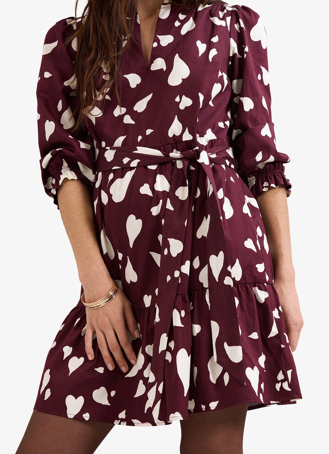 Phase Eight Gaia Heart mini tuniekjurk met print - detail 4 rood