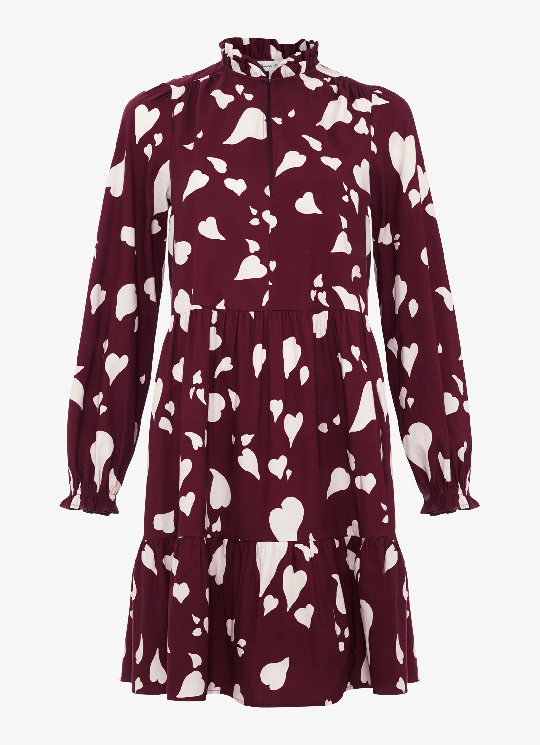 Phase Eight Gaia Heart mini tuniekjurk met print - voorkant 6 rood