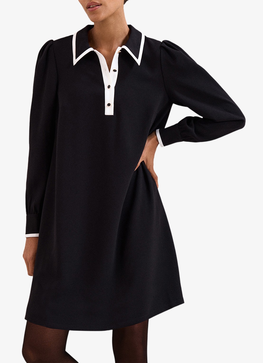 Phase Eight Gina mini jurk met ballonmouw - detail zwart