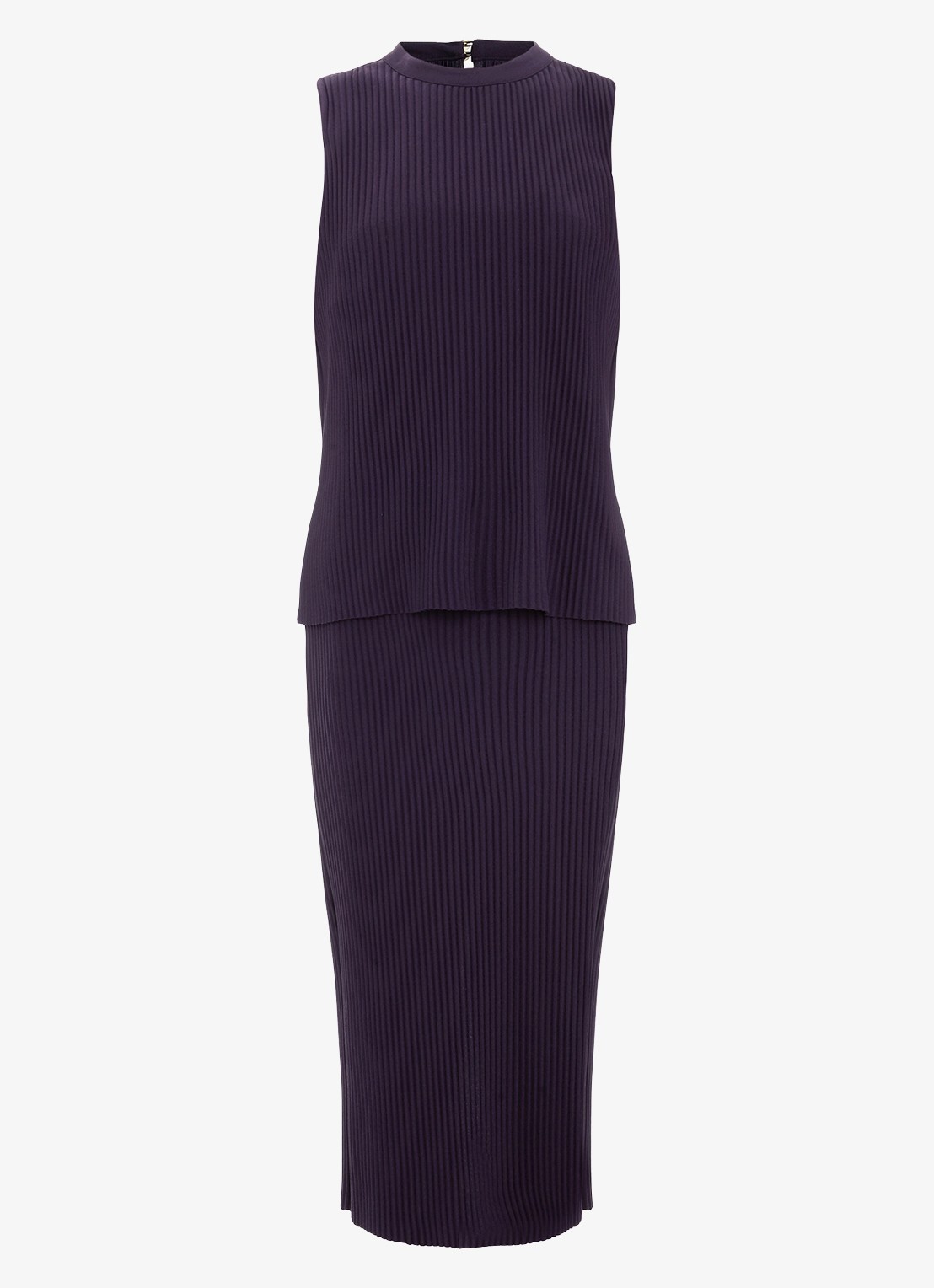Phase Eight Gracie midi jurk met textuur 2-delig - voorkant 7 paars