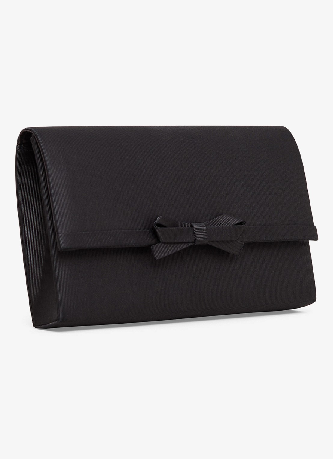 Phase Eight Grosgrain clutch met afneembare schouderriem - detail zwart