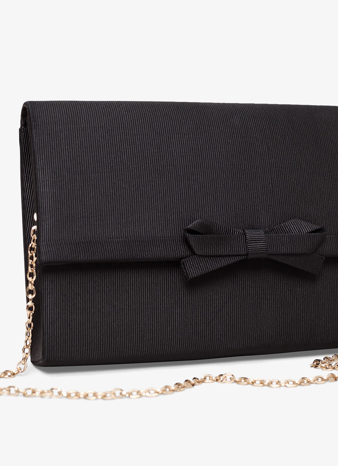 Phase Eight Grosgrain clutch met afneembare schouderriem - detail 2 zwart