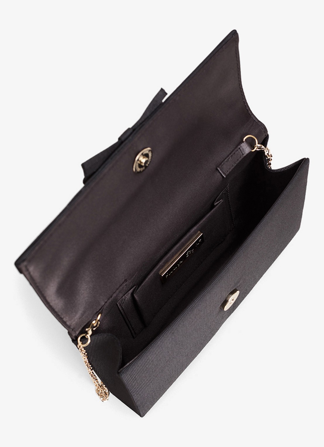 Phase Eight Grosgrain clutch met afneembare schouderriem - detail 3 zwart