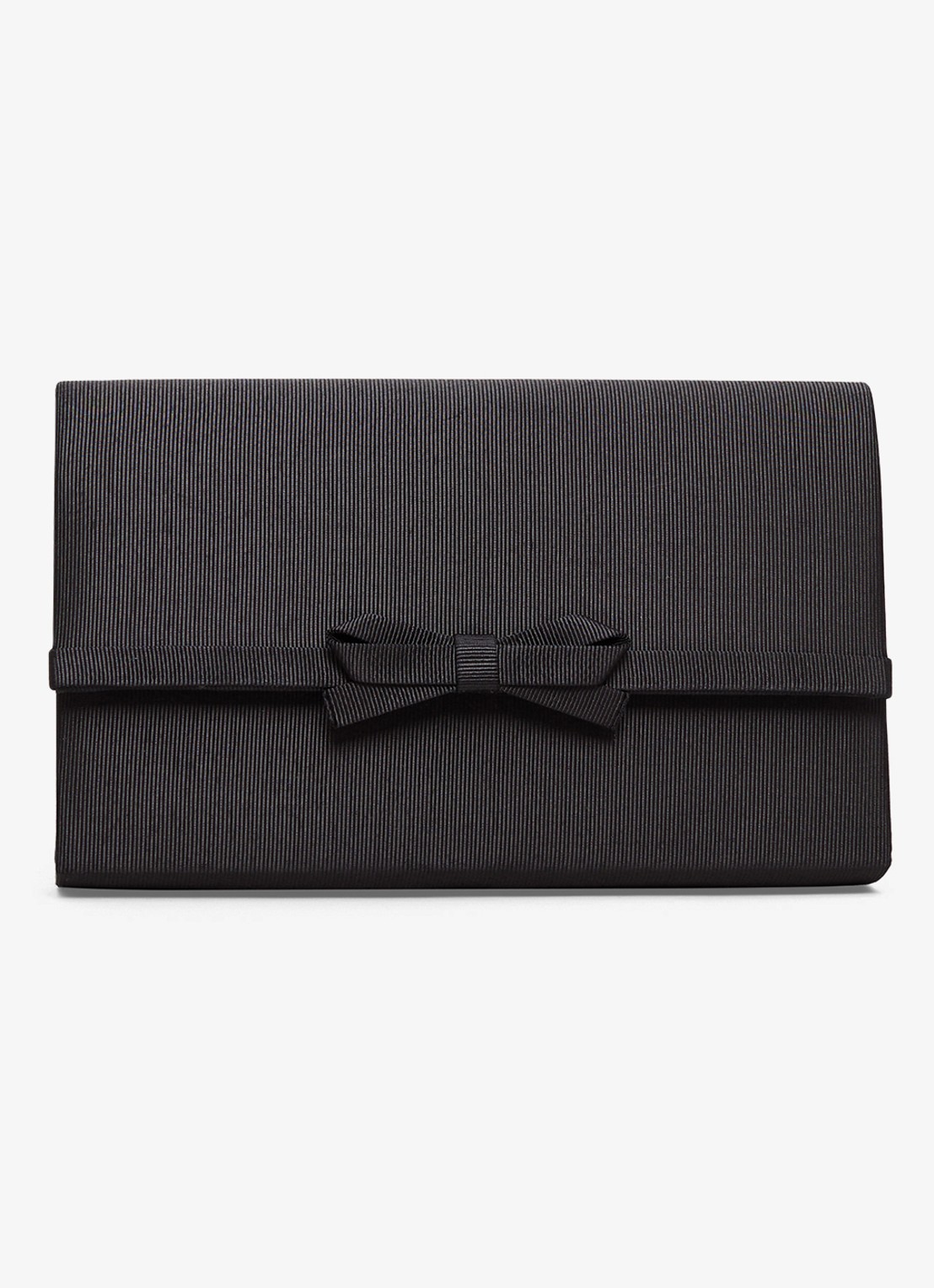 Phase Eight Grosgrain clutch met afneembare schouderriem - voorkant 6 zwart