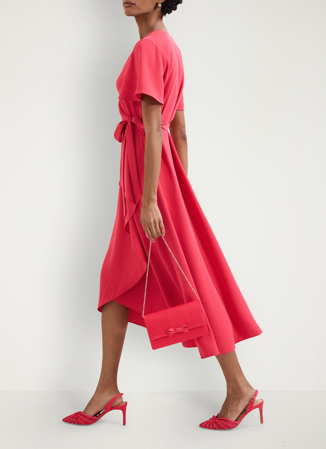 Phase Eight Grosgrain clutch met strikdetail  - detail 5 roze