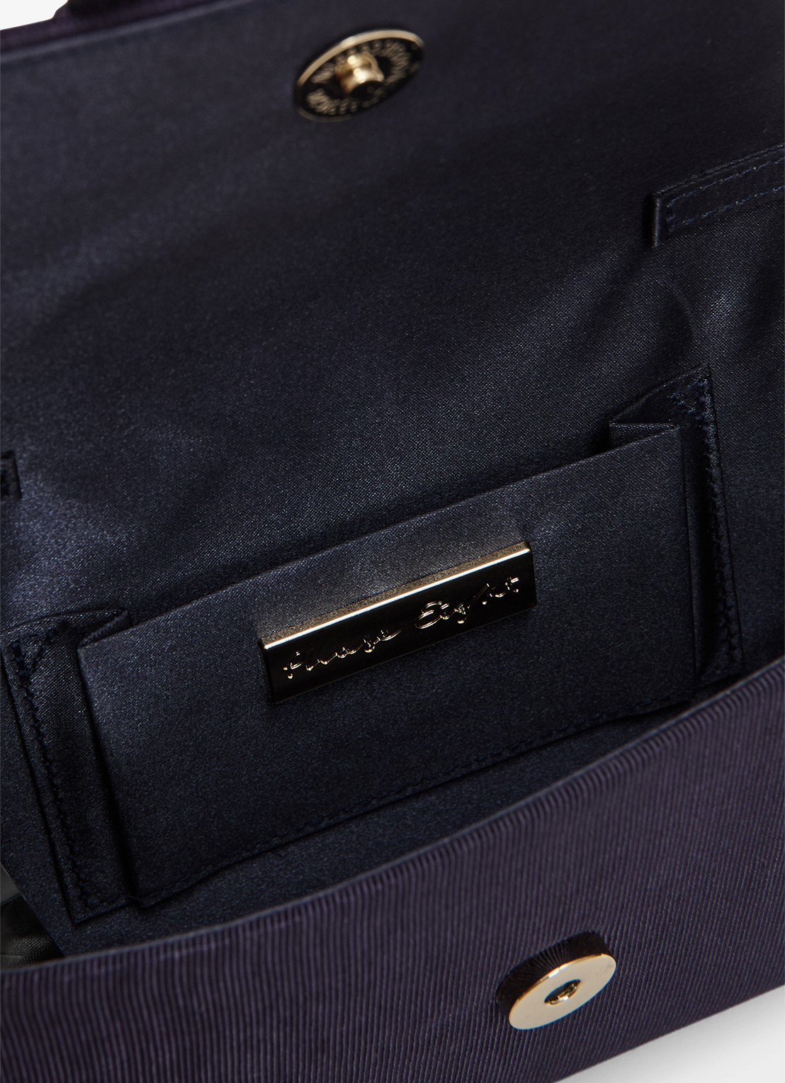 Phase Eight Grosgrain clutch met strikdetail  - detail 4 donkerblauw
