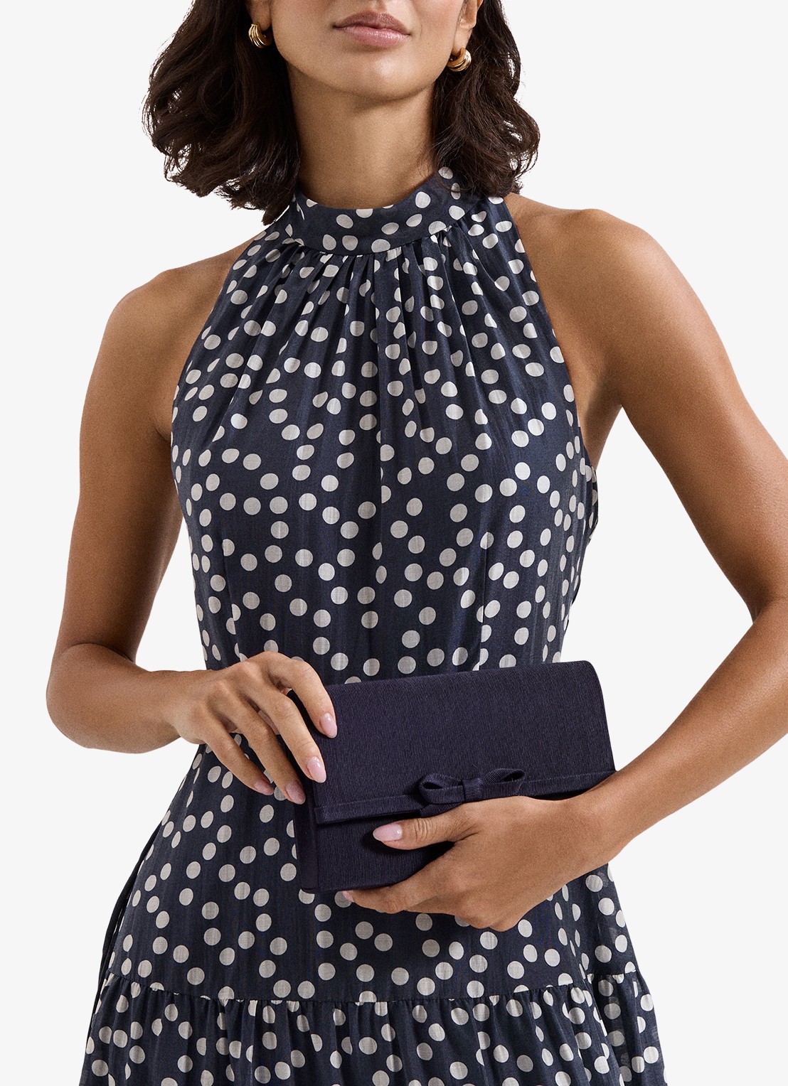 Phase Eight Grosgrain clutch met strikdetail  - detail 5 donkerblauw
