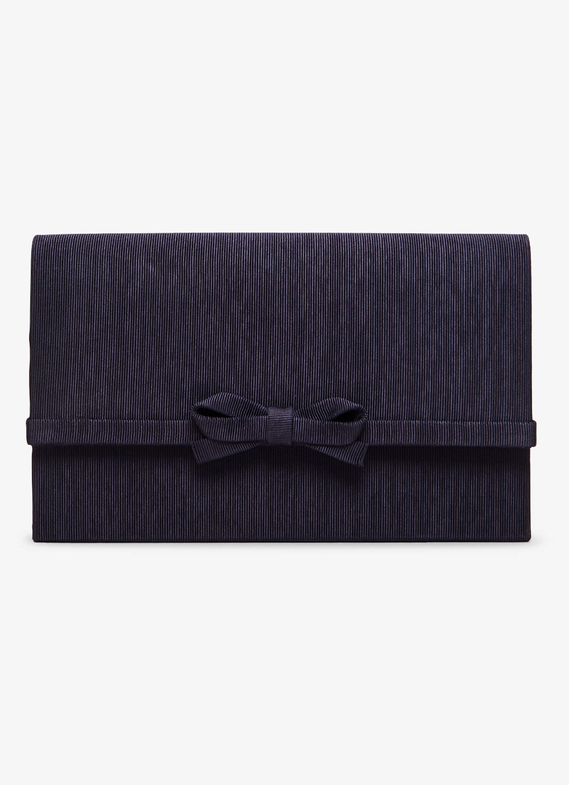 Phase Eight Grosgrain clutch met strikdetail  - voorkant donkerblauw