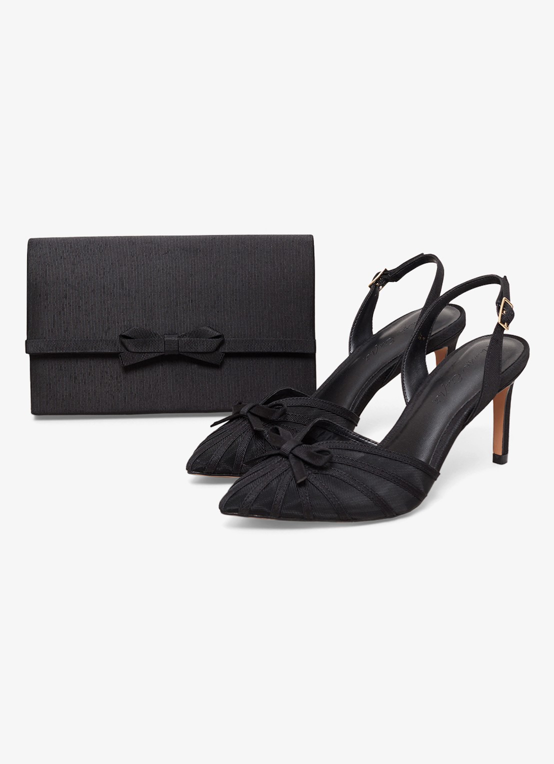 Phase Eight Grosgrain slingback met strikdetail - detail 4 zwart