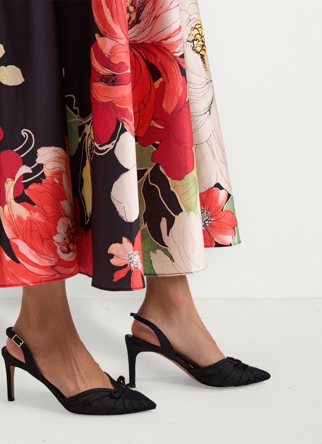 Phase Eight Grosgrain slingback met strikdetail - detail 6 zwart