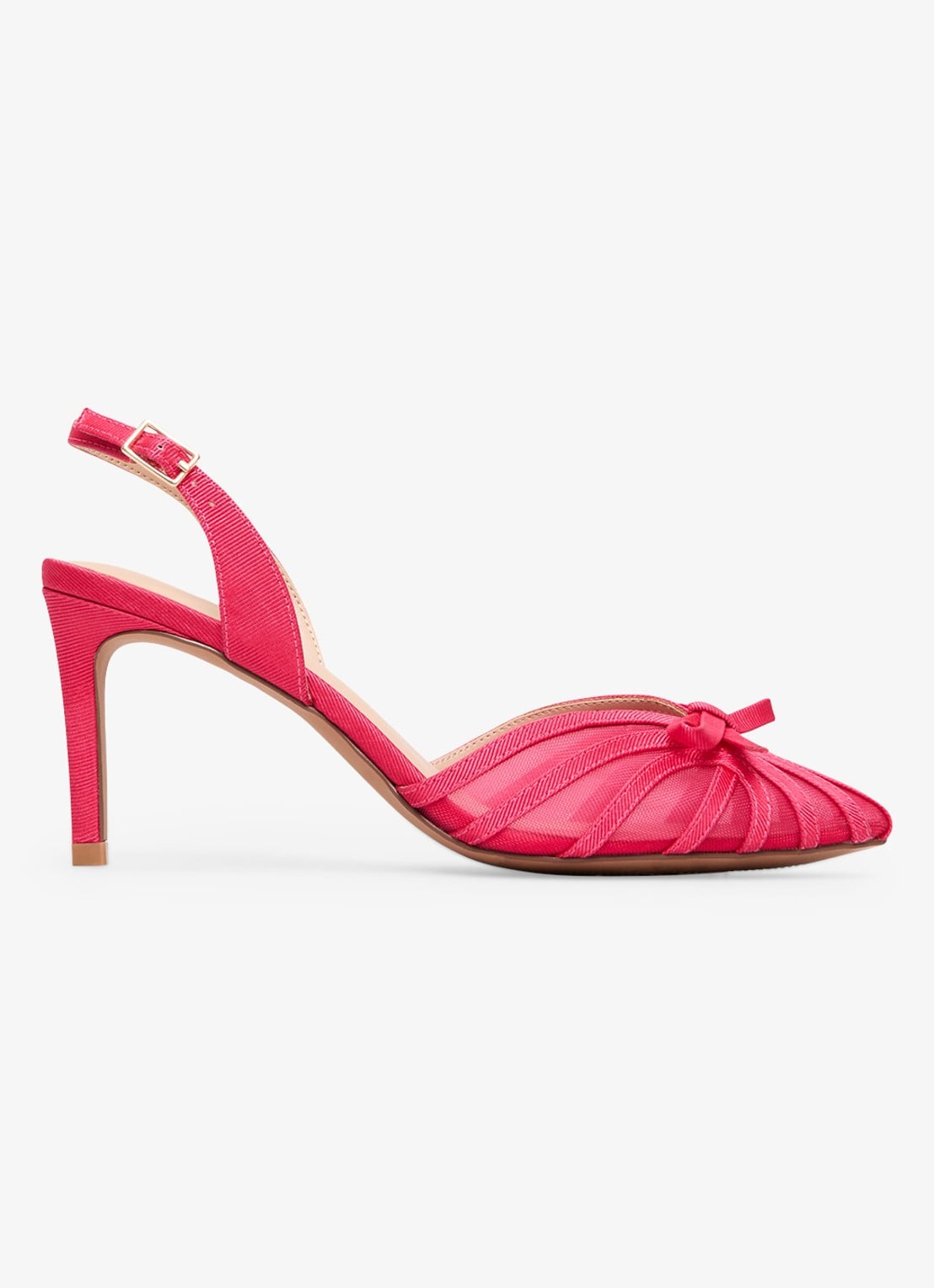 Phase Eight Grosgrain slingback met strikdetail - voorkant roze