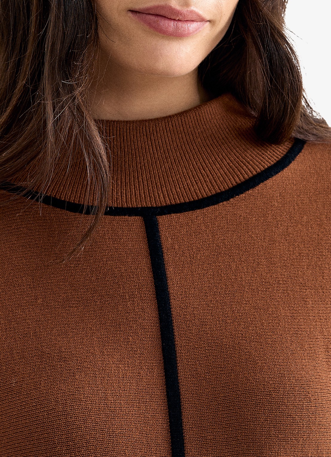 Phase Eight Hallie fijngebreide midi jurk - detail 3 bruin