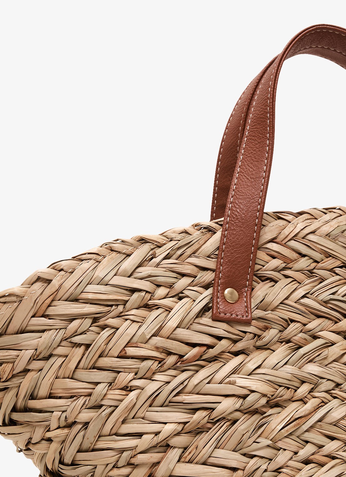 Phase Eight Handtas van raffia - detail 5 beige