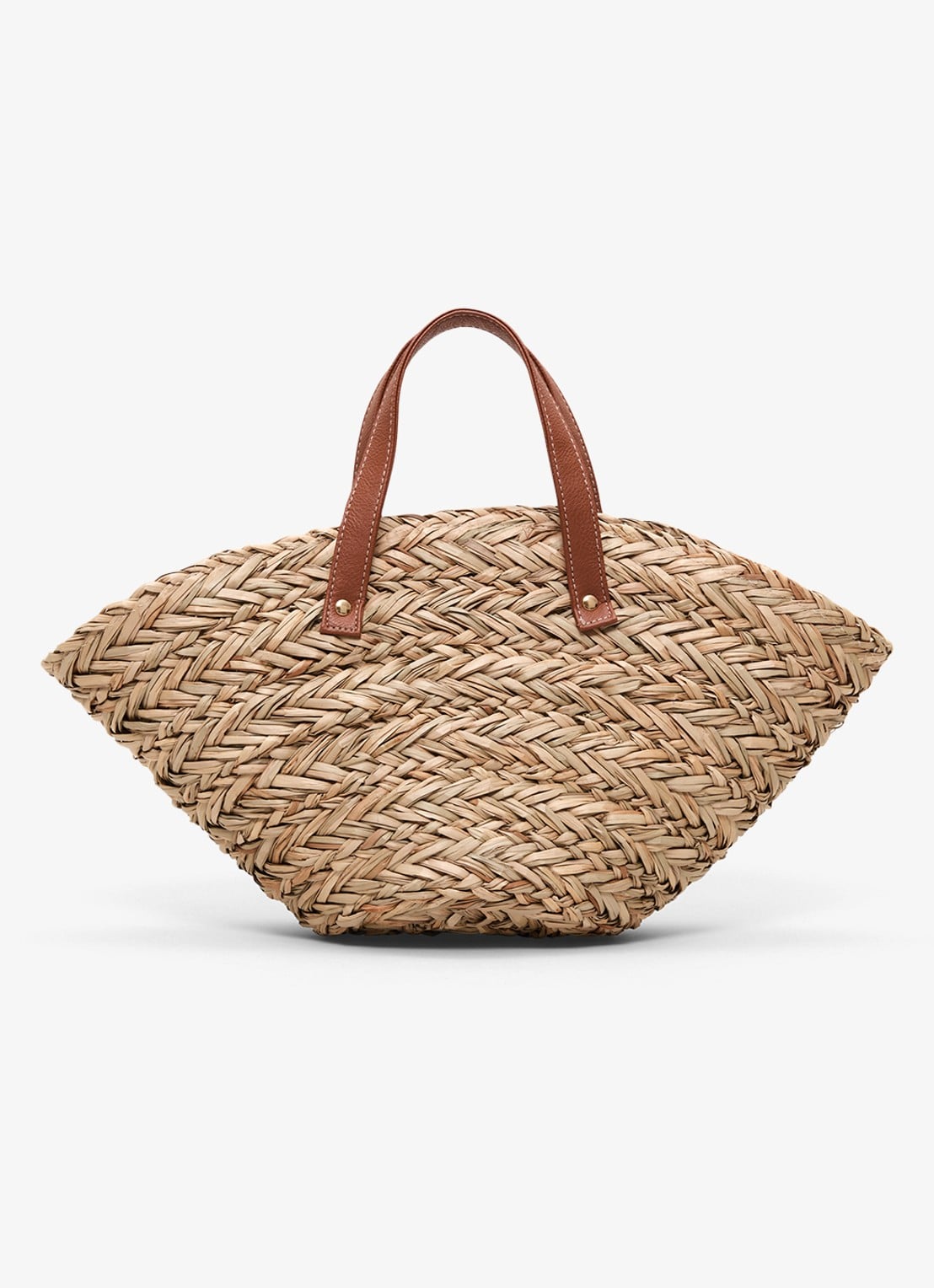 Phase Eight Handtas van raffia - voorkant beige