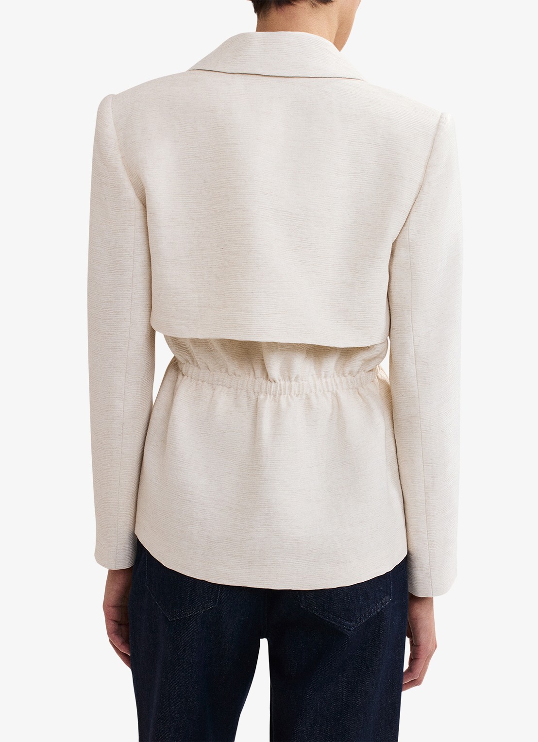 Phase Eight Harlow blazer in linnenblend met structuur - achterkant beige