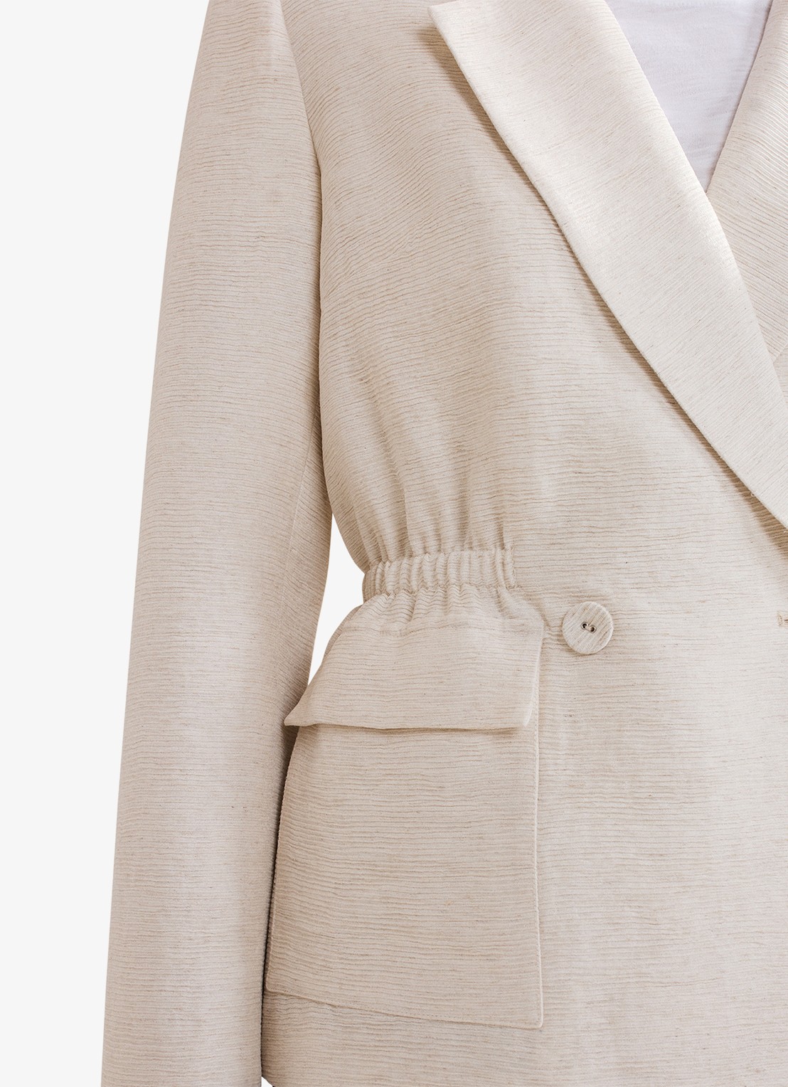 Phase Eight Harlow blazer in linnenblend met structuur - detail 4 beige