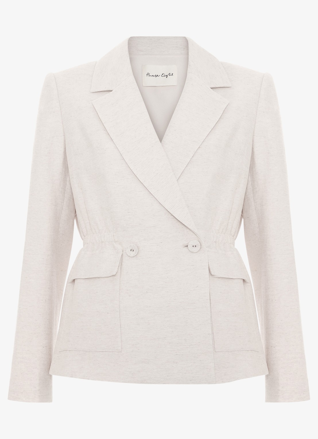 Phase Eight Harlow blazer in linnenblend met structuur - voorkant 6 beige