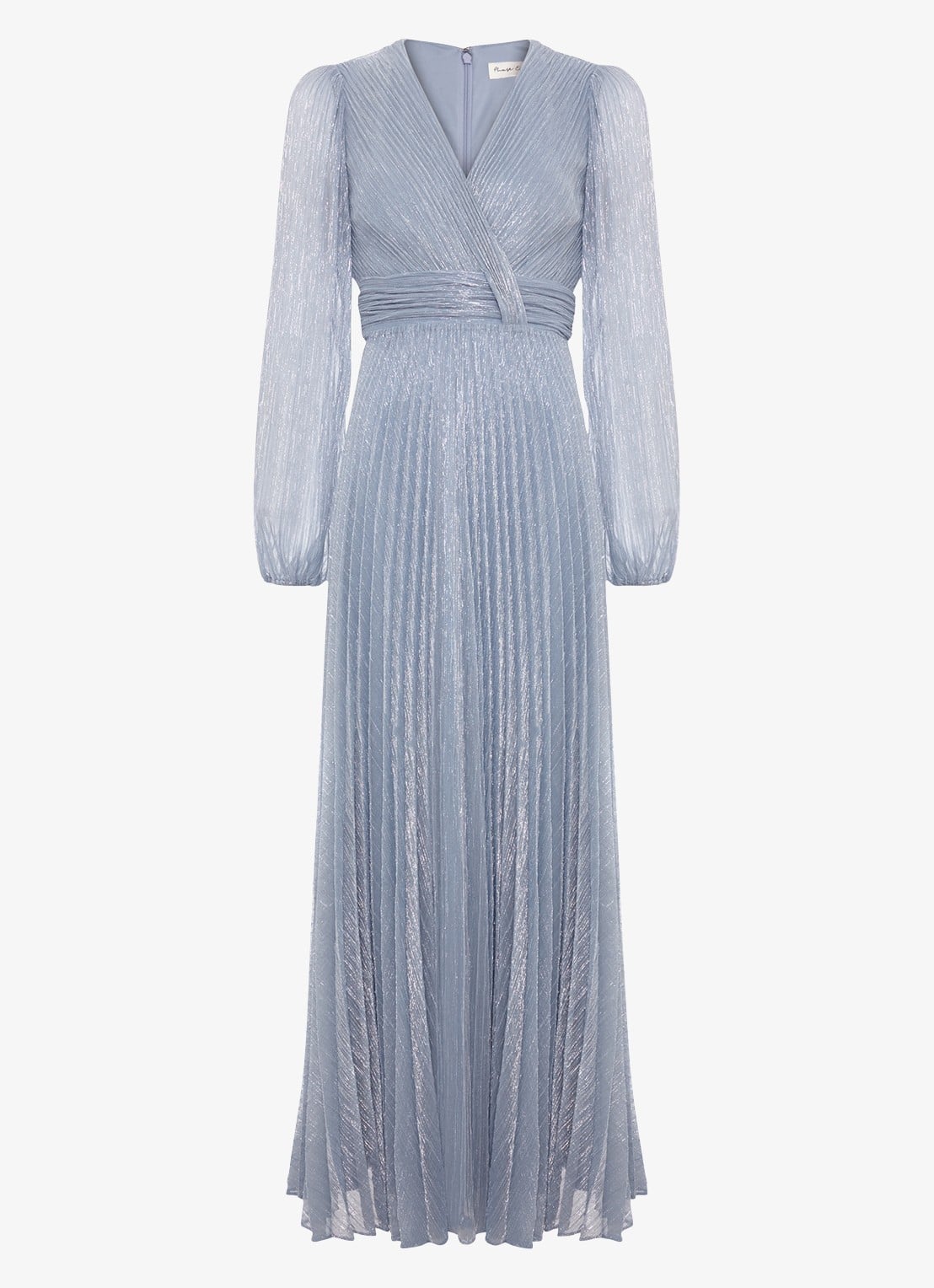 Phase Eight Harper midi jurk met lurex - voorkant lichtblauw