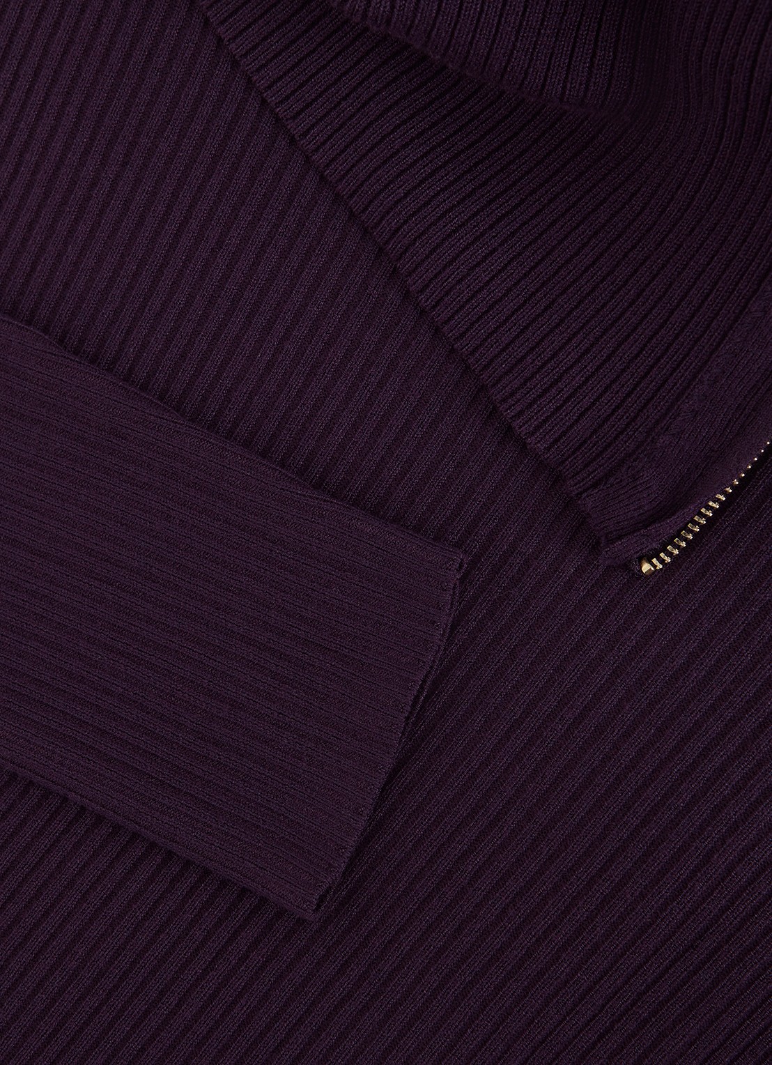 Phase Eight Hartley ribgebreide midi jurk met opstaande kraag  - detail 7 paars