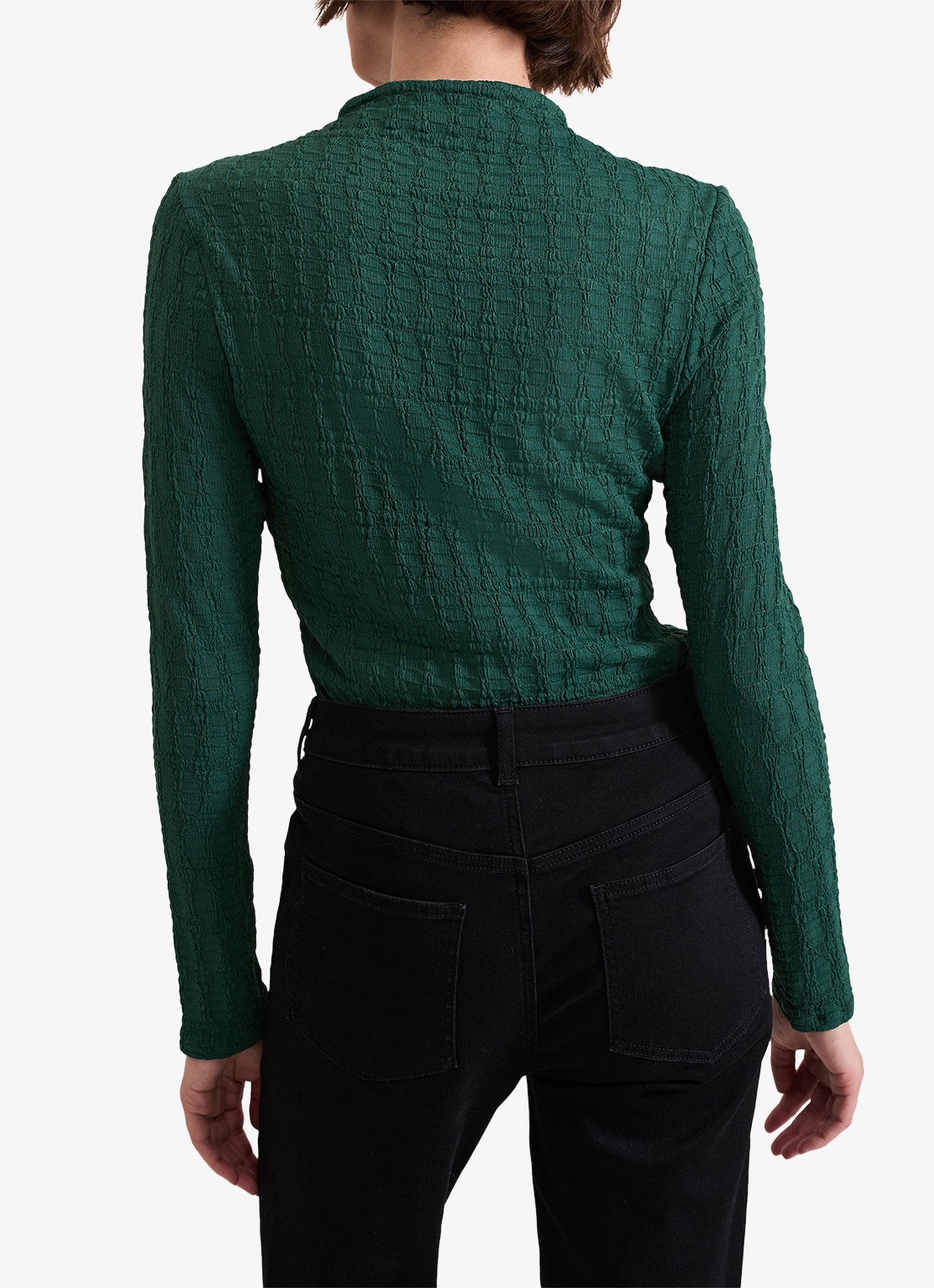 Phase Eight Haylee pullover met structuur - achterkant 7 donkergroen