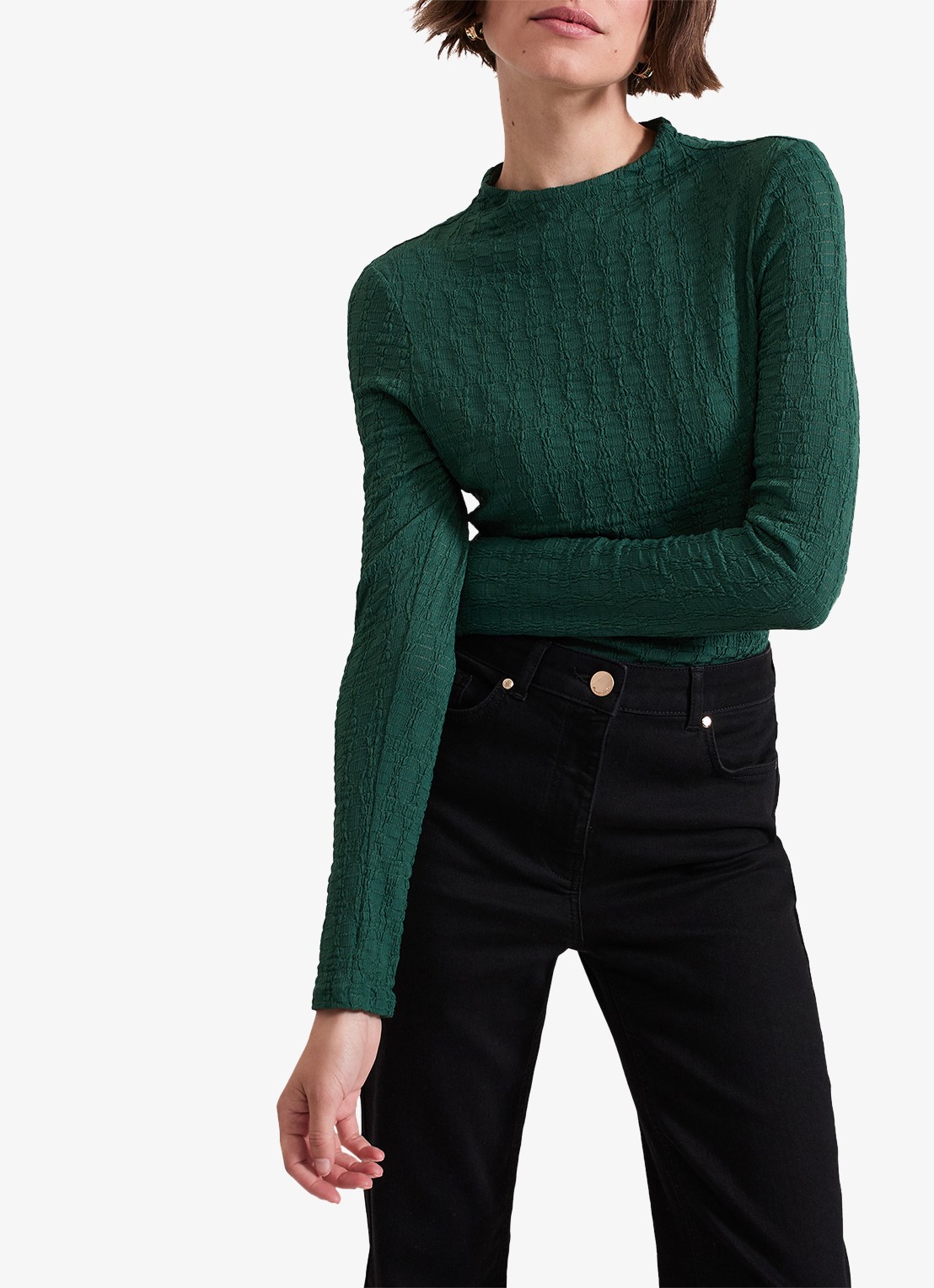 Phase Eight Haylee pullover met structuur - detail 3 donkergroen