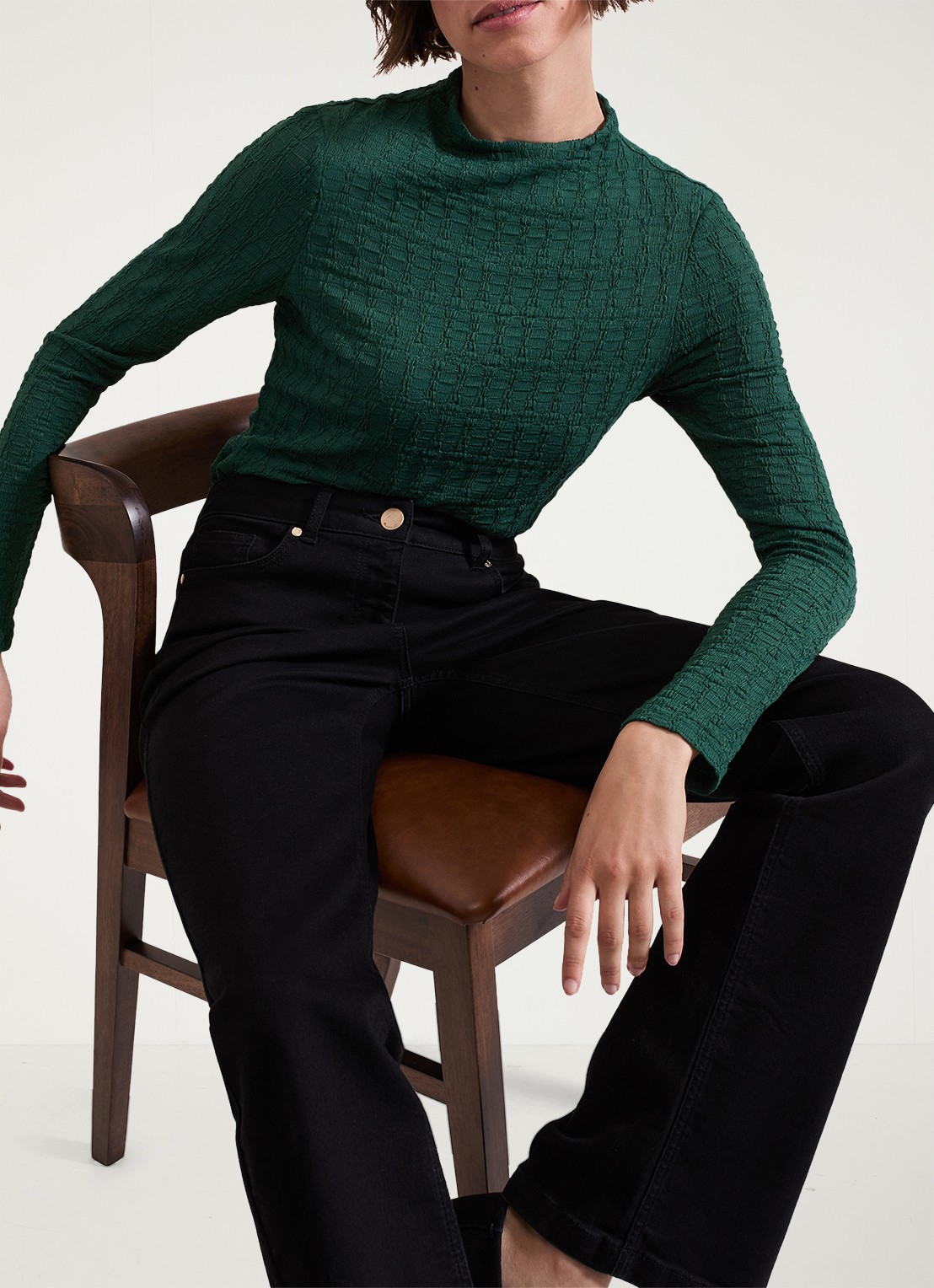 Phase Eight Haylee pullover met structuur - detail 4 donkergroen