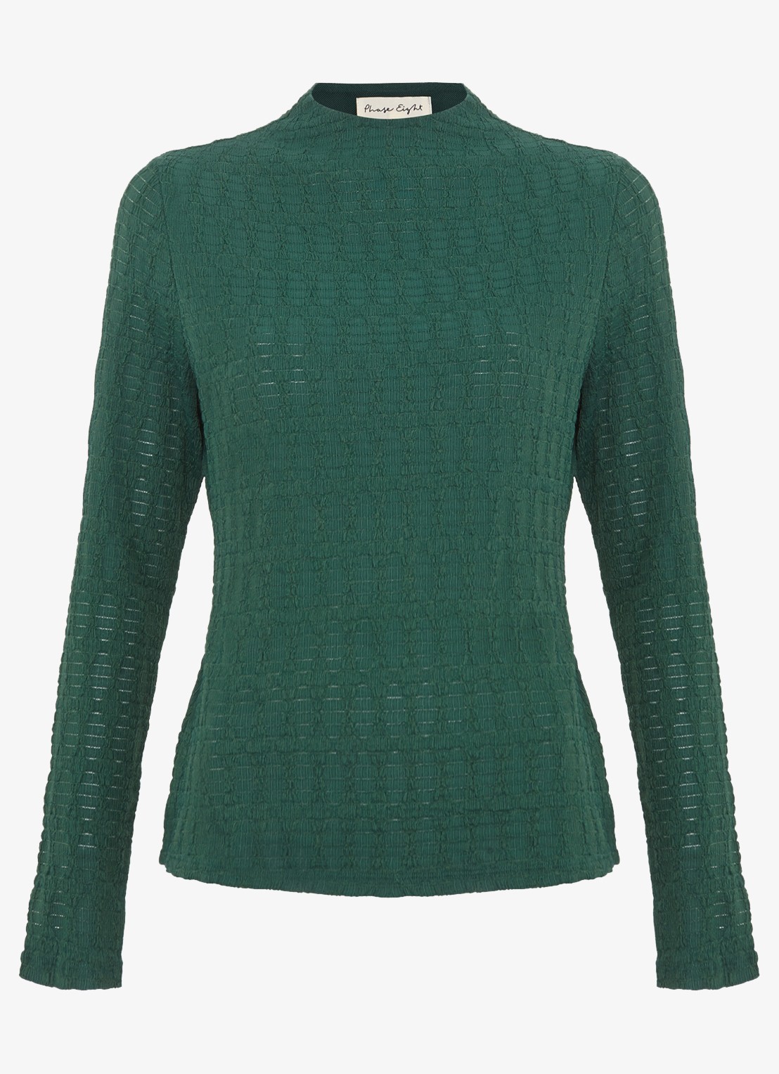 Phase Eight Haylee pullover met structuur - voorkant donkergroen