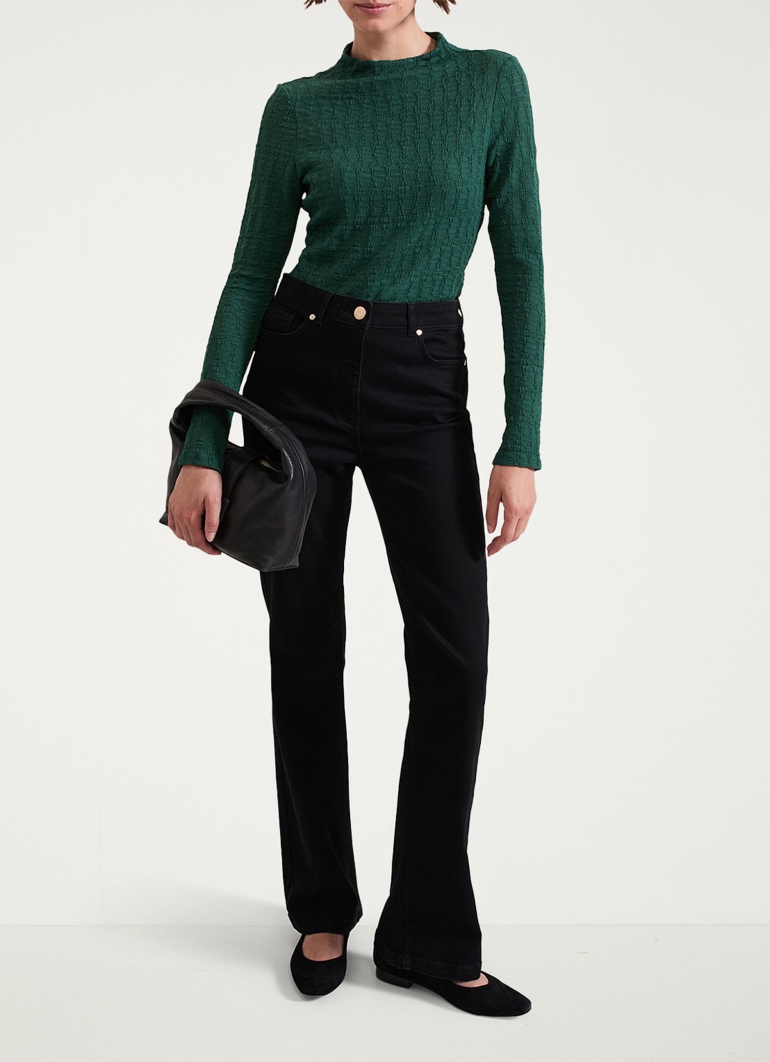 Phase Eight Haylee pullover met structuur - voorkant 2 donkergroen