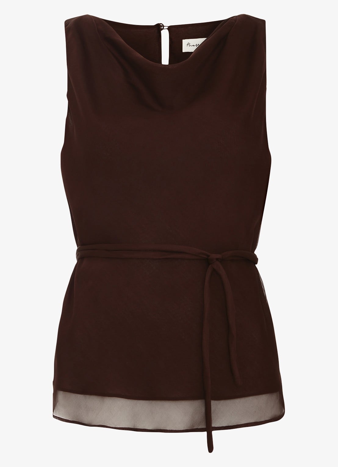 Phase Eight Hazel mouwloze top met strikceintuur - voorkant bruin