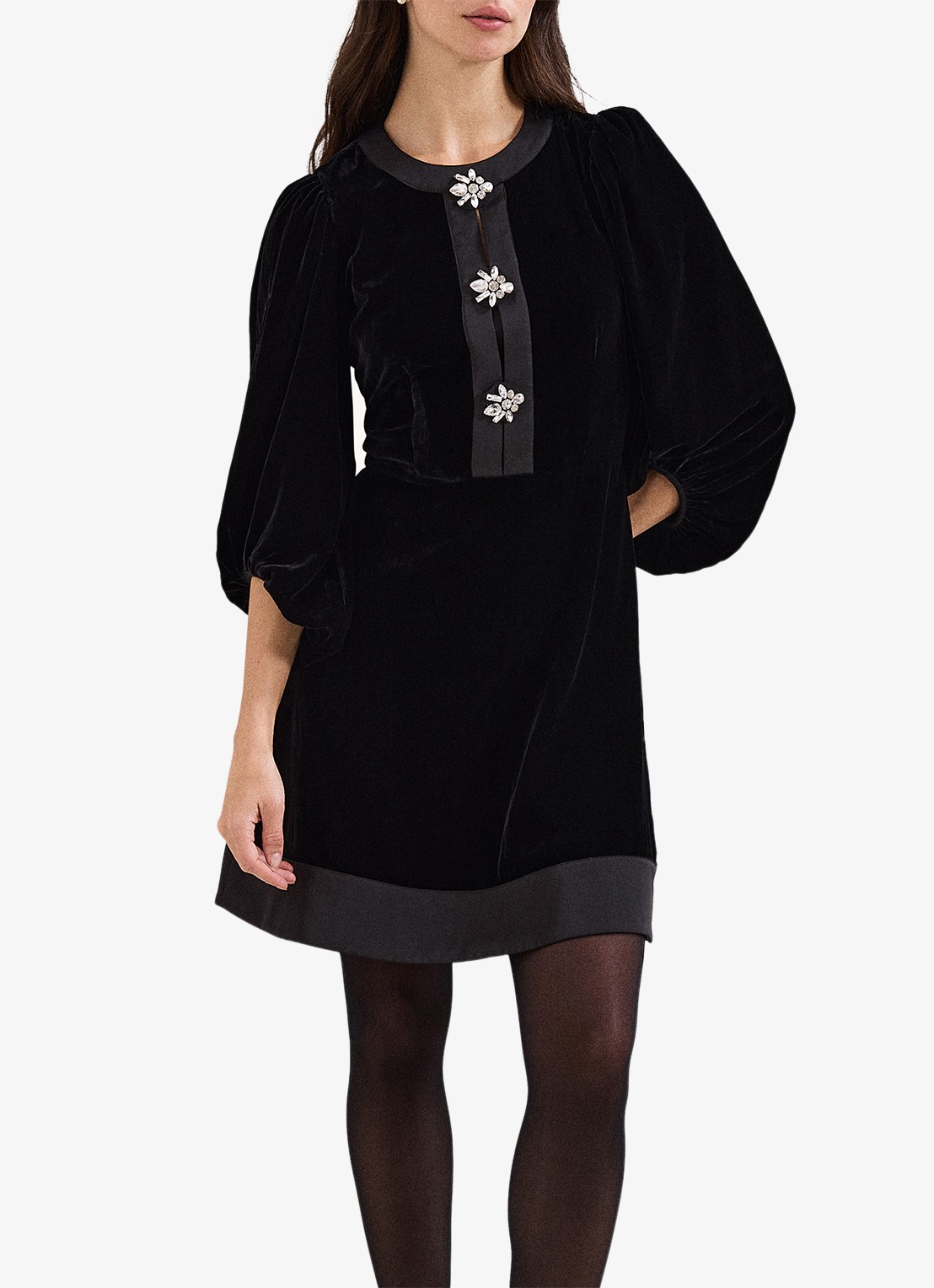 Phase Eight Heidi mini jurk met strass - detail 3 zwart