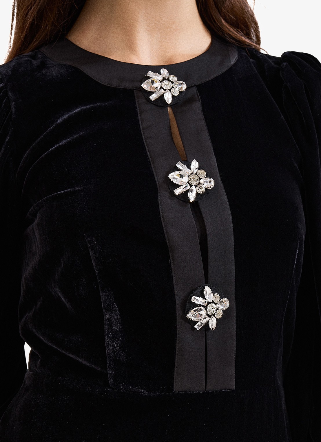 Phase Eight Heidi mini jurk met strass - detail 4 zwart