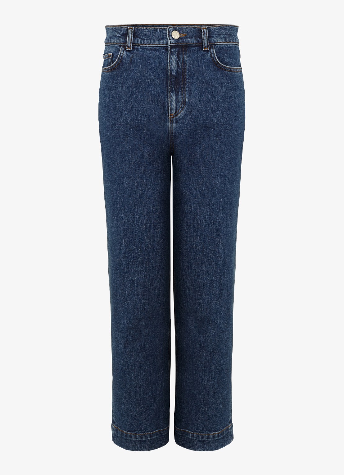 Phase Eight High waist cropped straight fit jeans met steekzakken - voorkant 2 denim