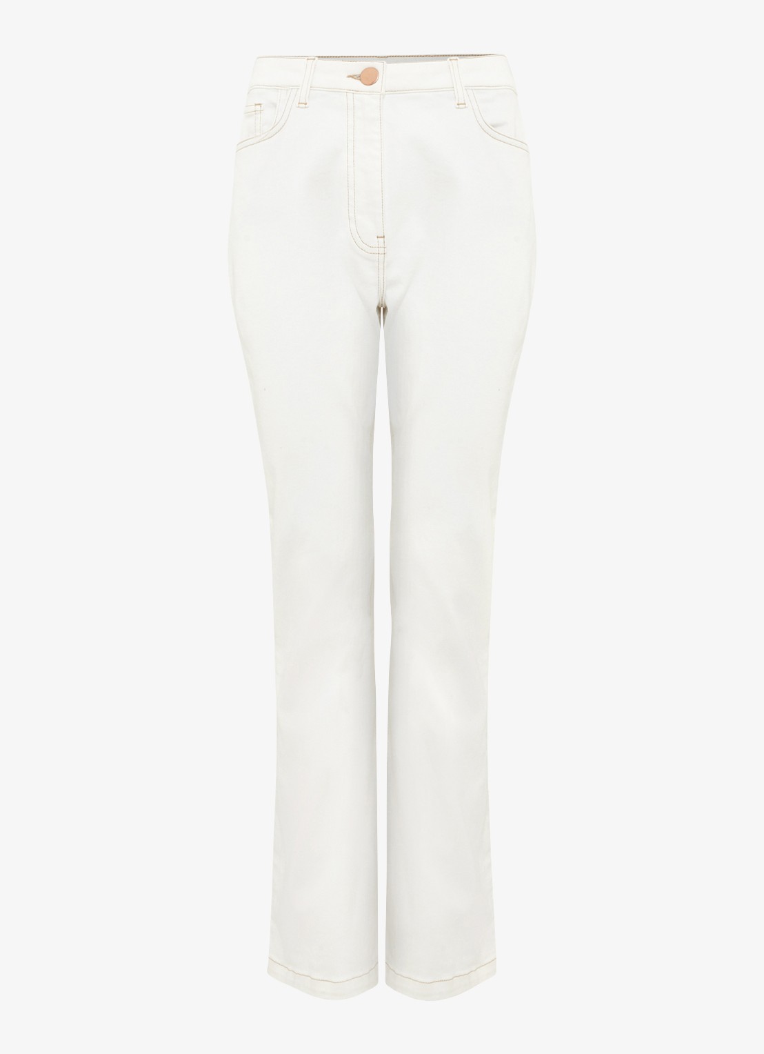 Phase Eight High waist loose fit jeans met steekzakken - voorkant 2 wit