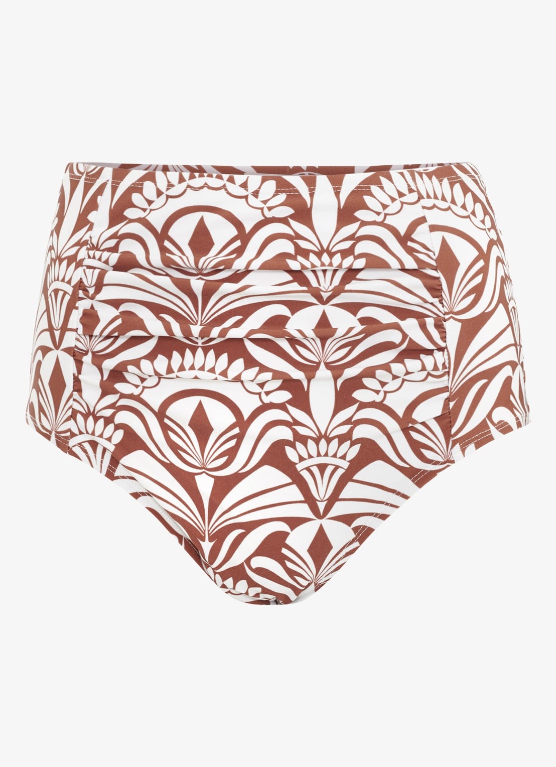 Phase Eight High waisted bikinislip met print - voorkant 6 bruin