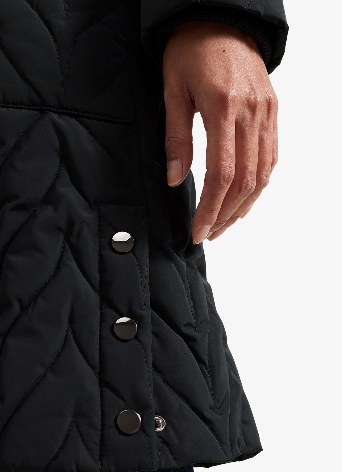 Phase Eight Hollie longline puffer jas met ceintuur  - detail 6 donkergroen